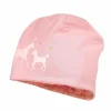 KIDS GIRL-Beanie Pferde reversible, Jersey bedruckt