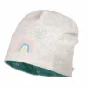 KIDS GIRL-Beanie Regenbogen reversible, Jersey bedruckt