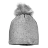 KIDS GIRL-Mütze, Pompon Strass, Fleecestreifen
