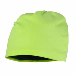 KIDS-Beanie reversible Jersey melange/neon, Reflectdeko