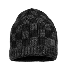 KIDS-Mütze randlos Kästchenjacquard, Futter