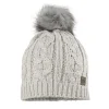 KIDS-Mütze, Zopfstruktur, Futter, fake fur pompon