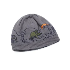 MINI BOY-Mütze, Jacquard Dinos randlos