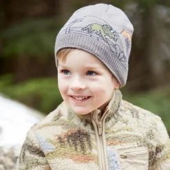 MINI BOY-Mütze, Jacquard Dinos randlos