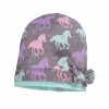 MINI GIRL-Beanie,Schleifendeko Jersey bedruckt, Kontrastrand