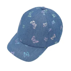 MINI GIRL-Cap, "jeans butterfly", Klettverschluß, UV 50