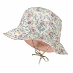 MINI GIRL-Hut, Blume Webstoff Druck, Bindeband, Futter, UV 15