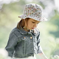 MINI GIRL-Hut, "Retroblume" Bindeband, Futter, UV 15