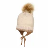 MINI GIRL-Inkamütze, Umschlag Strass, Kunstfellpompon, Vollfutter
