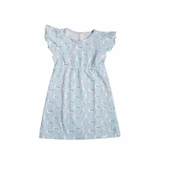 MINI GIRL-Kleid, A-Linie Jersey bedruckt, Flügelärmel