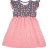 MINI GIRL-Kleid, Jersey bedr. Seersucker
