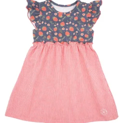 MINI GIRL-Kleid, Jersey bedr. Seersucker