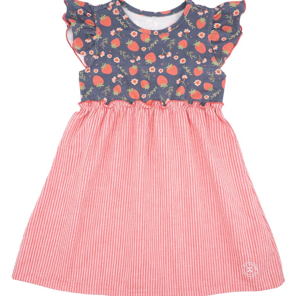 MINI GIRL-Kleid, Jersey bedr. Seersucker