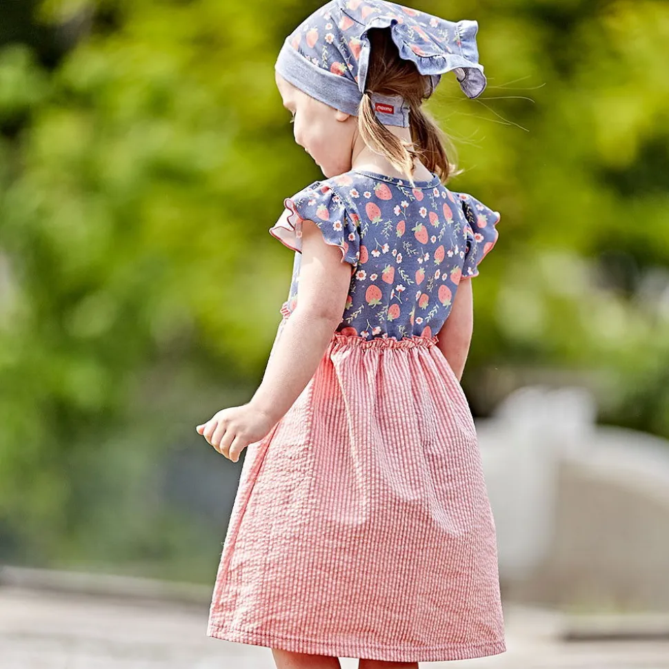 MINI GIRL-Kleid, Jersey bedr. Seersucker