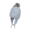 MINI GIRL-Mütze, Umschlag Pompon, Ohrklappen, Vollfutter
