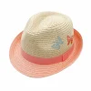 MINI GIRL-Trilby Schmetterling Stickerei, geflochten