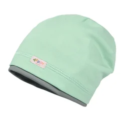 MINI-Beanie, Jersey uni Kontrastrand, UV 50