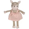 Puppe, Reh mit Kleid Musselinstoff, Gestrick